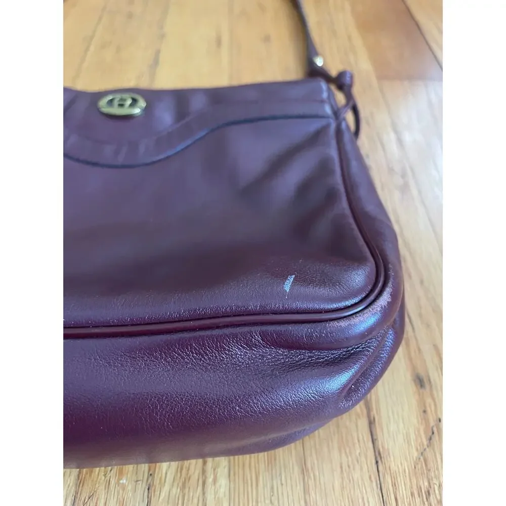 Vintage Etienne Aigner oxblood leather shoulder bag #0384
